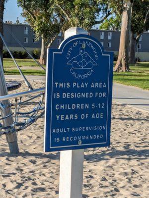 Play area for children 5 to 12 years of age