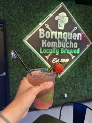 Try the strawberry mule kombucha with alcohol added it's delicious and fresh!