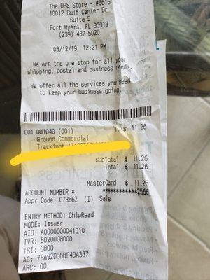 UPS receipt