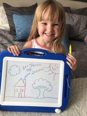 Jenna goes above and beyond, leaving a special little note for my daughter