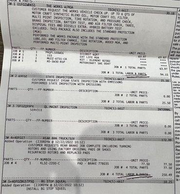 Charged misc. fee and also labor fees. what a scam.
