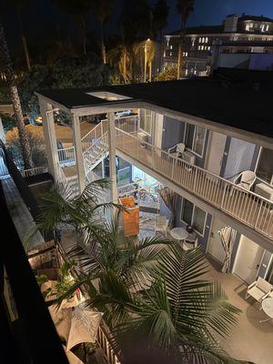 In yellow is one of the bins that are moved nightly several times between 12-5 am