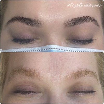 Brow Lamination, wax and tint
