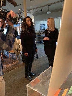 Getting Miked up to go on national TV