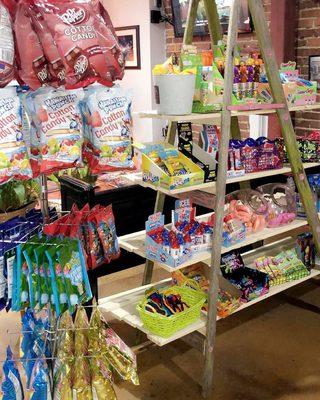 Our cotton candy section and fun unique and kids toys!
