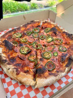 Pepperoni & Jalapeno Pizza. Dinner 5/18/2024