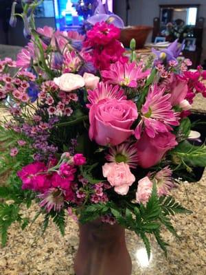 The lovely arrangement that I had sent to my mother-in-law for Mother's Day by Absolutely Flowers in Pahrump 5/8/15