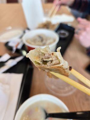 Inside of a signature potsticker