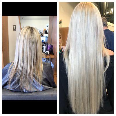 Before and after pictures using tape in extensions