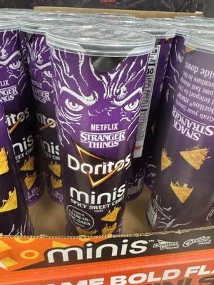 Stranger Things.. Doritos minis.. Spicy Sweet Chili.. Glow in the Dark Canister