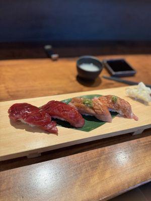 Tuna and otoro nigiri