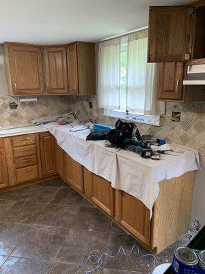 Tools and equipment organized and protected countertops