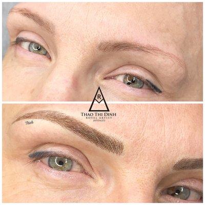 Cover up an old faded tattoo with Microblading so beautiful!!