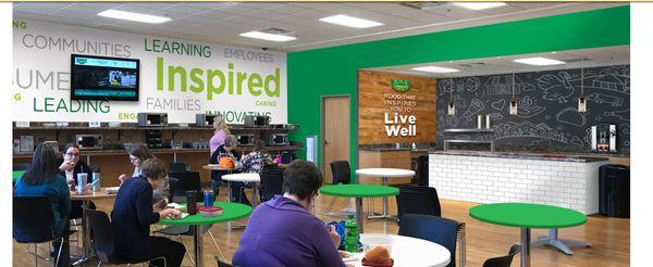 Personalizing your space with bold, big graphics is a great way to express your business values.