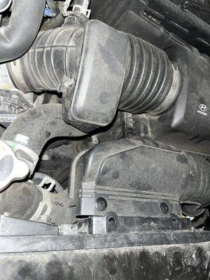 Air intake left unattached.