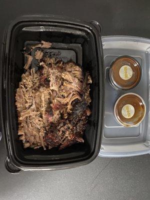 We ordered 2 brisket just now and this is all we have. No corn bread and the portion is for 1 order only.