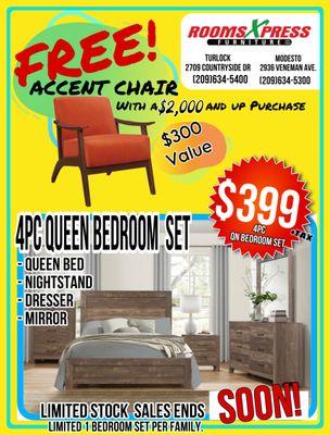 FREE ACCENT CHAIR WHEN YOU PURCHASE $2000 OR MORE