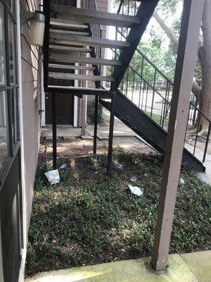 Trash everywhere when you open your door. I cant wait to move