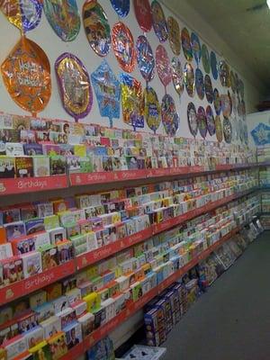 Tons of cards and ballons to choose from