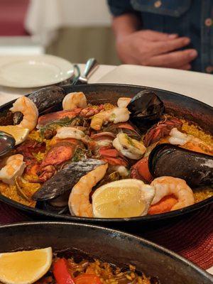 Paella de Langosta 
 with Lobster, Shrimp, Mussels and Clams