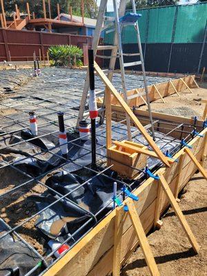 New ground bath room plumbing