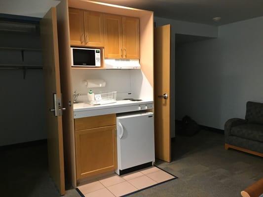 Kitchenette and walk-in...should you need to stay longer