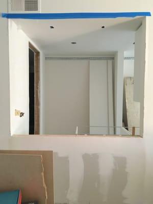 The Kitchen After: The wall that Mike/Kristiaan enclosed in the pantry.