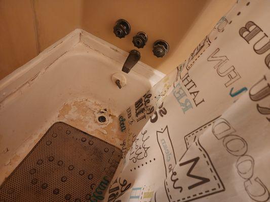 Relax in this beautiful bathtub, and just reminse about the possible murders that occured here.