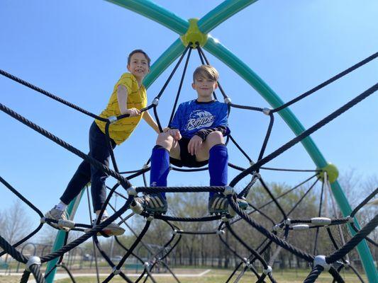 Climbing feature at entrance