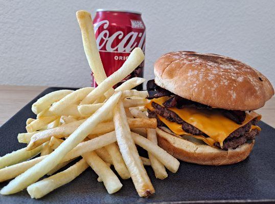 Homemade Smash Burger combo