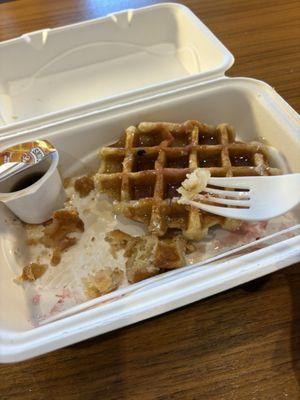 Literal clumps of sugar in the waffles. Disgusting.