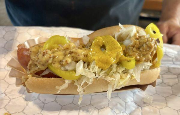 Hot cheddar bratwurst