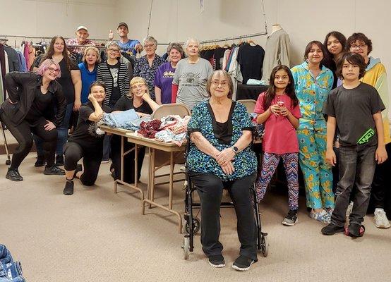 Fort Worth Odd Fellow Members and community volunteers help put on the Clothing Exchange Event!