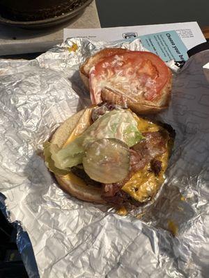 A double bacon classic is what it should be a single burger with barely anything on. It won't be going back to Wendy's.