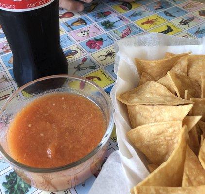 Warm chips and salsa