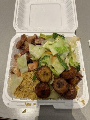 "Large" meal with chicken teriyaki