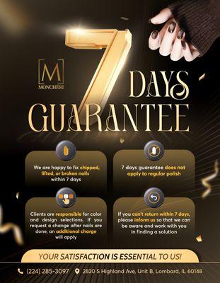 YOUR SATISFACTION, OUR GUARANTEE!