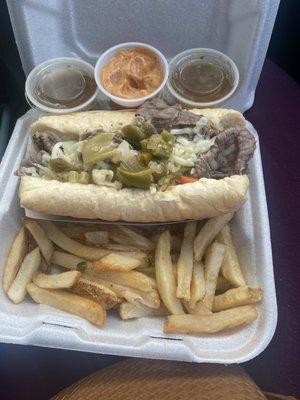 Italian Beef Value Meal(drink not shown) A lil too spicy (& I eat spicy foods)but good enough! 8/10