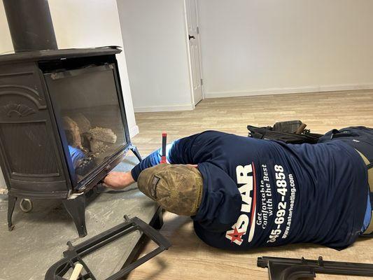 Fixing fireplace
