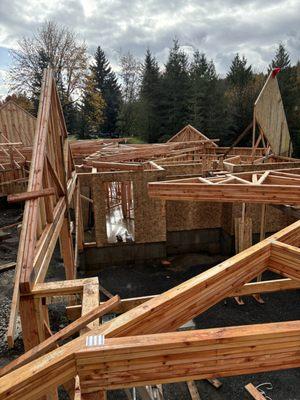 This was a charity project for a friend. 3+ thousand sqft. Half-basement 2 bay garage. Fun project!