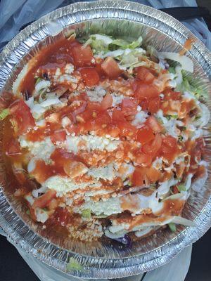 Super chicken pupusa with mild salsa added