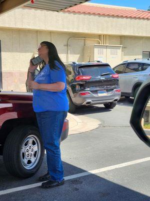 This is the woman who verbally assaulted me and was threatening me. Her car is the jeep.
