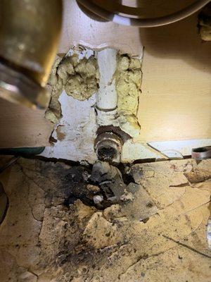 Replaced pipe in kitchen sink