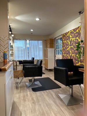 Three salon chairs