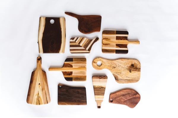 Mixture of Kitchen Boards. Walnut, Pecan, Ash, White Oak, Mesquite.