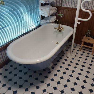 This is a 1910 clawfoot tub that we refinished for a home in Palisade