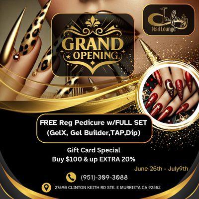 Our Currently promotion for GRAND OPENING
