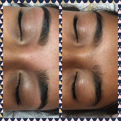 Before and after eyebrow wax