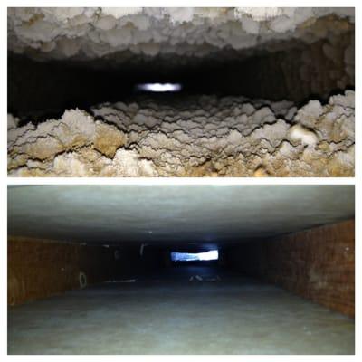 These "before and after" pictures were recently taken by our DuctMedic crew.