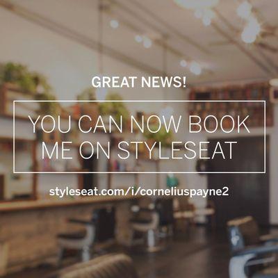 Book now on styleseat.com/corneliuspayne2
